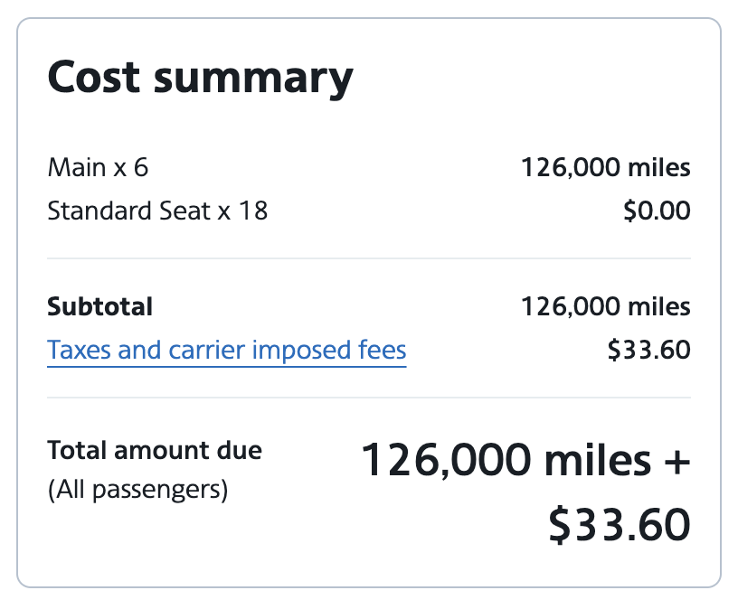 American Airlines award booking confirmation FAT to MAD
